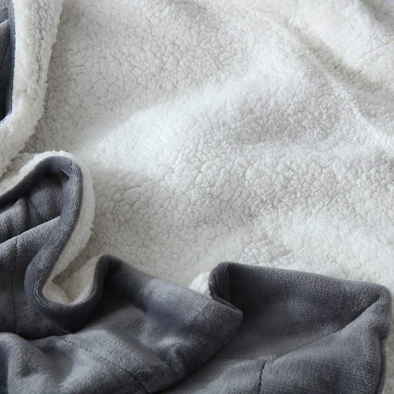 NANPIPER Flannel Blanket Reversible Sherpa Throw Blanket Super Soft Fuzzy Plush Microfiber (90"x90" Gray) Queen - Image 5